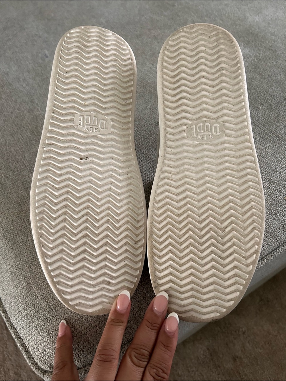 Hey Dude Cream White Slip-On Clogs with Leopard Insole - Picture 3 of 3